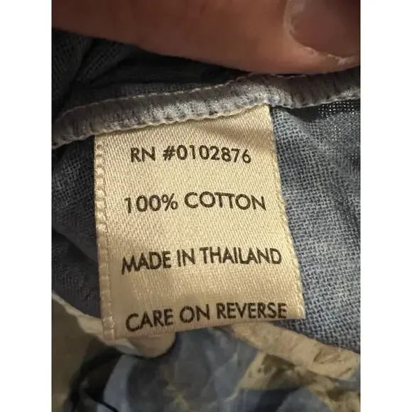 Novica Womens Blue Fall Leaves 100% Cotton Dress Short Sleeve Size M MEDIUM - Picture 6 of 8